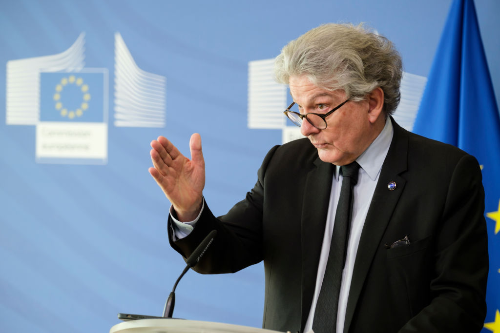 European officials will have the ability to completely cut off EU citizens from certain social media platforms during times of unrest, Internal Markets Commissioner Thierry Breton has insisted. (Photo by Thierry Monasse/Getty Images)