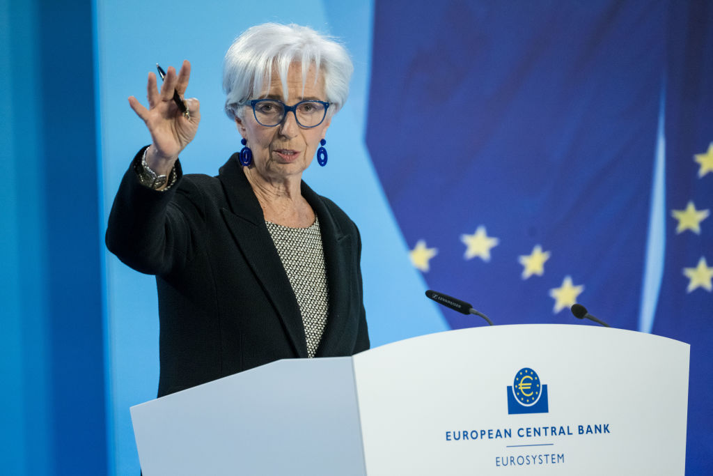 European Central Bank President Christine Lagarde has been forced to apologise after an online survey launched by the organisation crashed within hours of it being announced. (Thomas Lohnes/Getty Images)