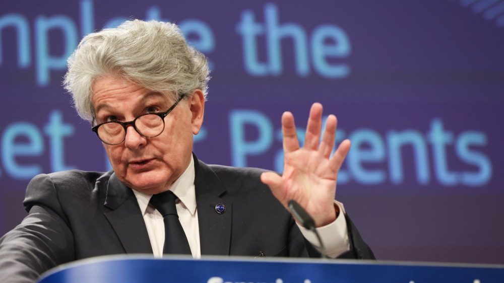 EU internal market tsar Thierry Breton has lauded the announcement of a new €15 billion microchip factory in Dresden, Germany, despite dozens of other companies leaving the bloc over high operating costs. (EPA-EFE/OLIVIER HOSLET)