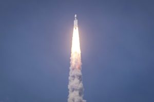 Russia's headline-grabbing moon mission has reportedly ended in failure after crashing into the surface of the astronomical body. Pictured: Chandrayaan-3 (EPA-EFE/IDREES MOHAMMED)