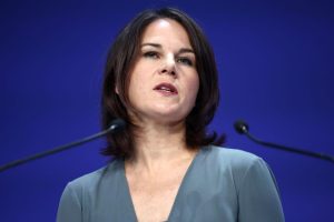 Officials working for Annalena Baerbock, Germany's progressive foreign minister, reportedly told Twitter to censor an account mocking her last month. (Photo by Henry Nicholls - WPA Pool/Getty Images)