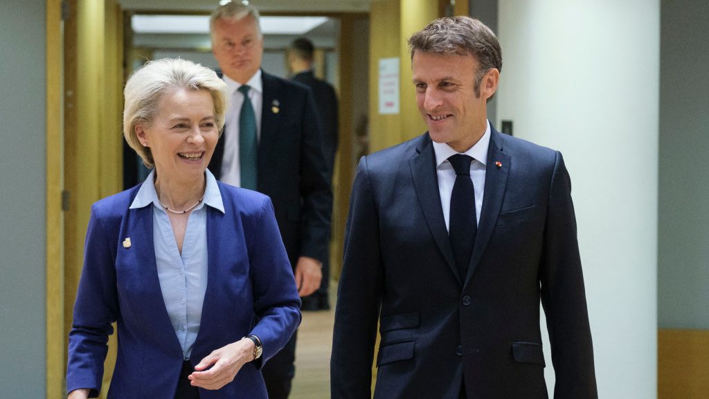 President Emmanuel Macron has lashed out at the French opposition, denouncing both the left and the right in the country as not being pro-EU enough. (Photo by Thierry Monasse/Getty Images)