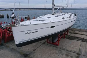 The yacht 'Andromeda' which is thought to have been used in the sabotaging of the Nord Stream pipelines. (Photo by Sean Gallup/Getty Images)