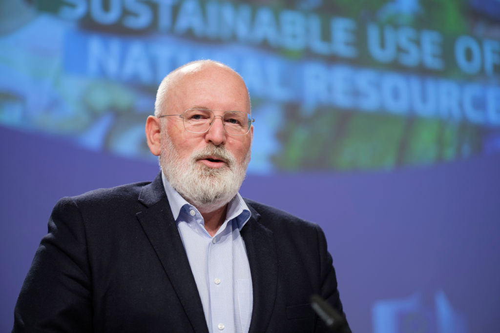 EU Green Deal commissioner Frans Timmermans appears likely to become the next Prime Minister of the Netherlands according to recent polling. (Photo by Thierry Monasse/Getty Images)