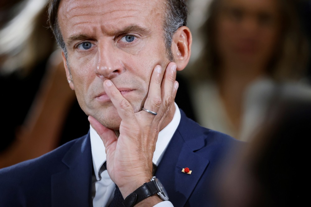 French President Emmanuel Macron has been mocked online after posting a 500-word apology to people who play video games. (EPA-EFE/LUDOVIC MARIN / POOL MAXPPP OUT)
