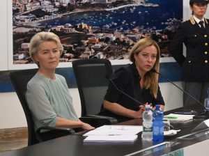 Italian Prime Minister Giorgia Meloni is now being put under significant pressure as a result of the ongoing migrant crisis in Lampedusa, with former supporters and members of the opposition attacking her for failing to prevent the arrival of thousands of illegals. (EPA-EFE/CIRO FUSCO)