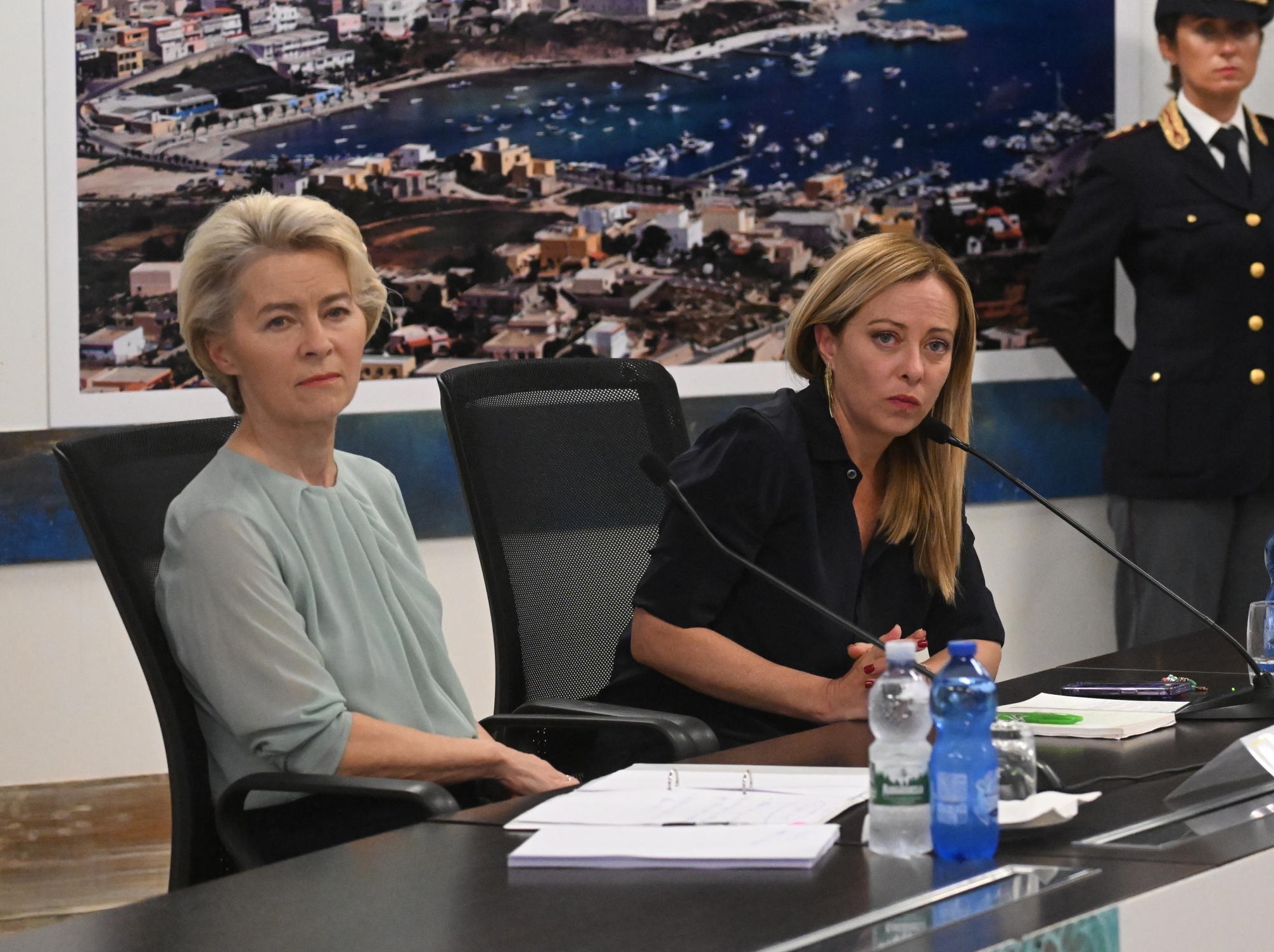 Italian Prime Minister Giorgia Meloni is now being put under significant pressure as a result of the ongoing migrant crisis in Lampedusa, with former supporters and members of the opposition attacking her for failing to prevent the arrival of thousands of illegals. (EPA-EFE/CIRO FUSCO)