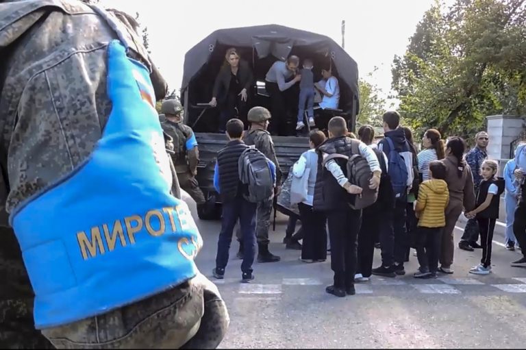 Azerbaijan is engaging in a "full swing ethnic cleansing" against ethnic Armenians in Nagorno-Karabakh, the country's ambassador-designate to the EU has claimed. (EPA-EFE/RUSSIAN DEFENCE MINISTRY PRESS SERVICE HANDOUT)