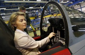 The European Commission's climate-loving President, Ursula von der Leyen, took nearly 60 separate private jet trips over the last two years, German news outlets are reporting. (EPA/FELIPE TRUEBA)