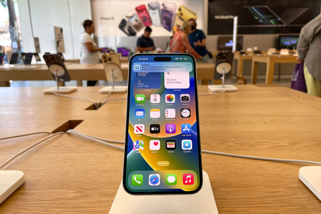 The EU looks set to be confirmed as being victorious over Apple, with the Californian tech company said to have bowed to the bloc's demands to implement USB-C charging in its up-and-coming iPhone. (Photo by Justin Sullivan/Getty Images)