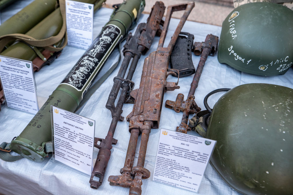 Weapons seized as part of an anti-terrorism operation in Northern Ireland may have originated from the battlegrounds of Ukraine, local police have said. (Photo by Oleksii Samsonov/Global Images Ukraine via Getty Images)