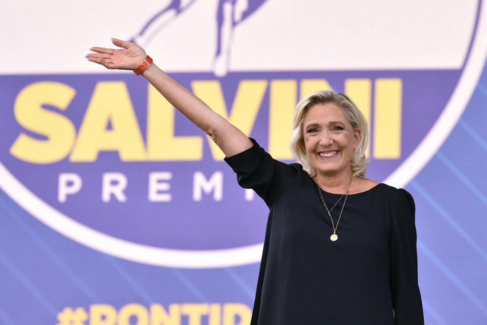Marine Le Pen's Rassemblement National (RN) has surged ahead in the French opinion polls ahead of the 2024 EU elections. (EPA-EFE/MARAVIGLIA)