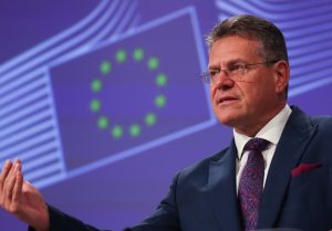The European Commission has defended a PR campaign promoting the EU after it was decried as "incomprehensible" by an MEP. (EPA-EFE/OLIVIER HOSLET)