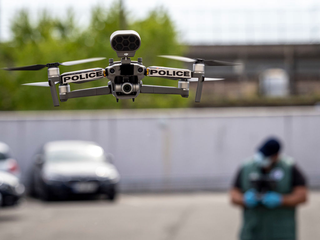 The French authorities have approved the use of two spy drones to monitor this year's Strasbourg Christmas market. (Photo by Arnold Jerocki/Getty Images)