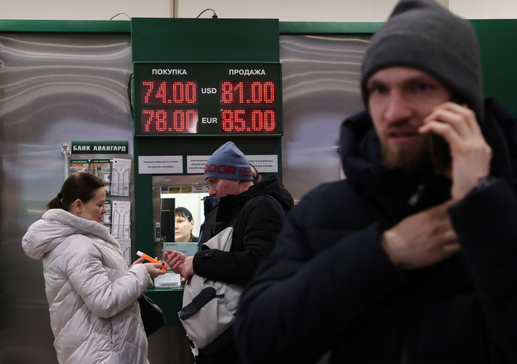 Russia faced the possibility of economic "collapse" as a result of sanctions imposed on it by the West, the Kremlin has said. (Photo by Contributor/Getty Images)
