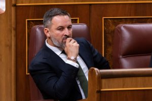 Spanish leader of the Conservative Vox party Santiago Abascal has visited Israel amid the “diplomatic crisis” between Spain and Israel. (Photo by Aldara Zarraoa/Getty Images)