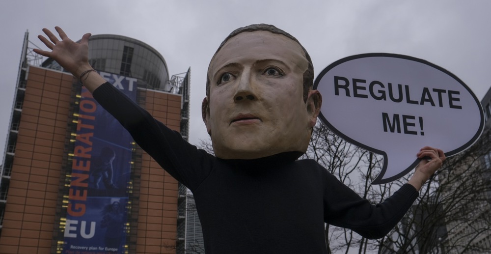 The European Commission has launched preliminary investigations into nearly every single big tech firm that is currently designated under the bloc's Digital Services Act (DSA). (EPA-EFE/OLIVIER HOSLET)