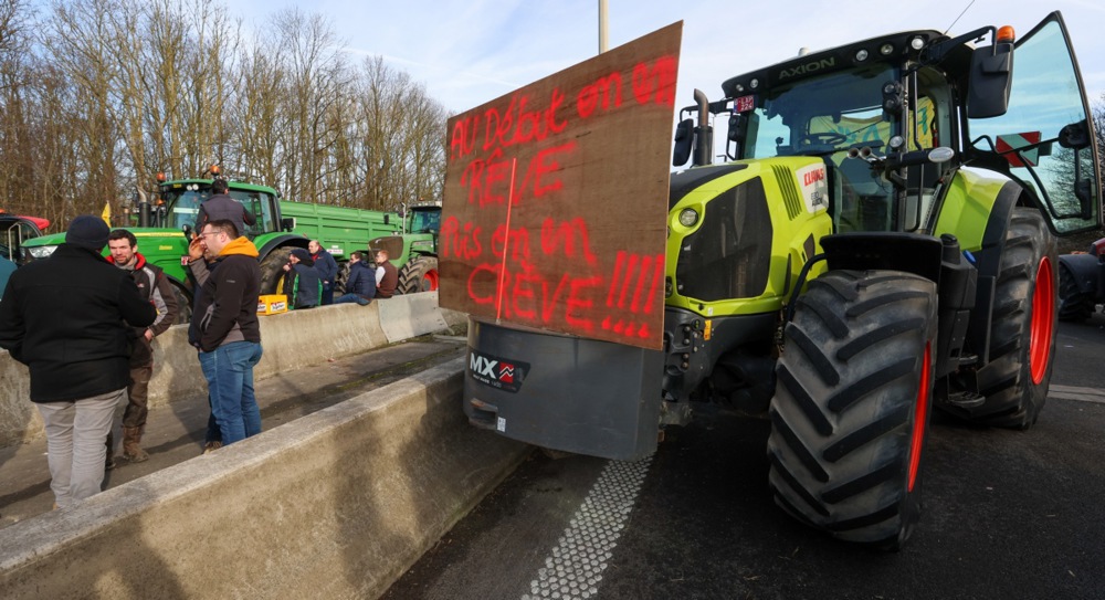 ARCHIVE IMAGE: Belgian farmers angry about rising costs, European Union environmental policies and cheap food imports plan to block access roads to the Zeebrugge container port, authorities said, confirming a report from financial daily De Tijd.