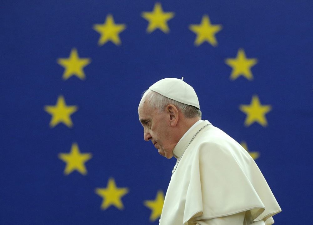 For now, the Pope is not expected to visit the European institutions in Brussels. Some have speculated that Pope Francis may pass by Luxembourg before or after the visit to Louvain. (EPA/CHRISTIAN HARTMANN)