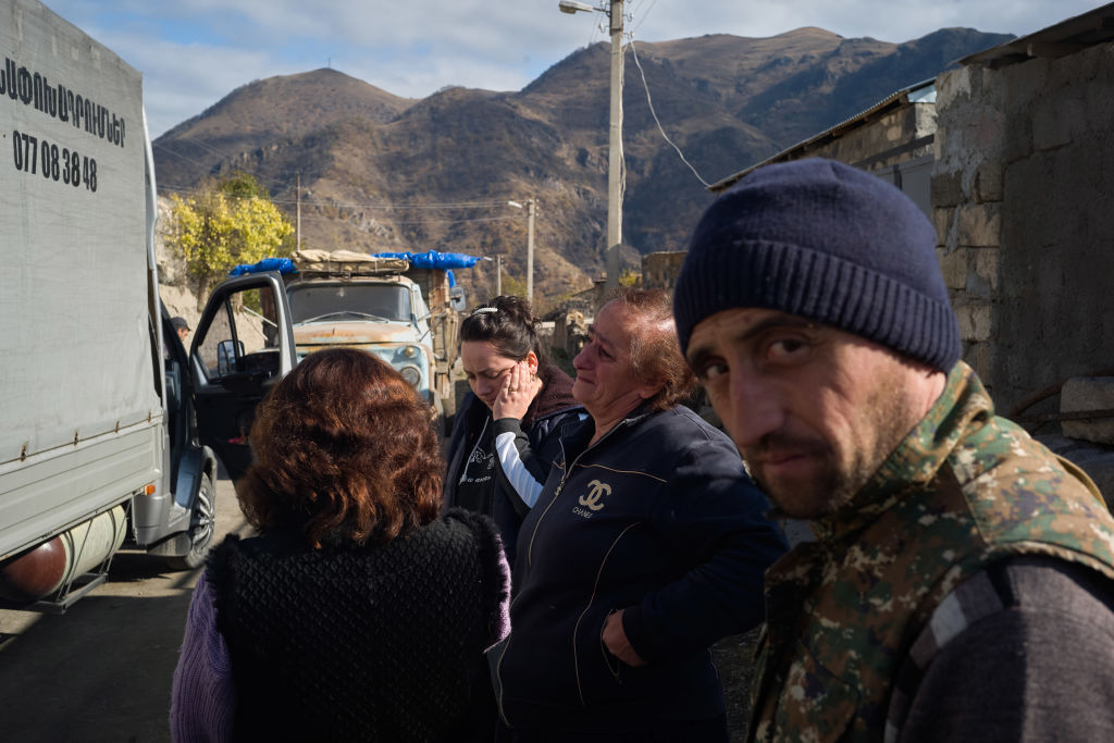 Almost all the Armenians in Nagorno-Karabakh fled after the Azerbaijan invasion. Germany is hosting peace talks between the two countries. (Alex McBride/Getty Images)