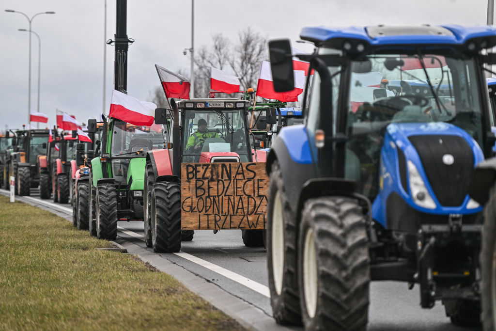 Polish Prime Minister Donald Tusk will meet farmers on February 29 after furious agricultural workers staged mass protests. (Omar Marques/Getty Images)