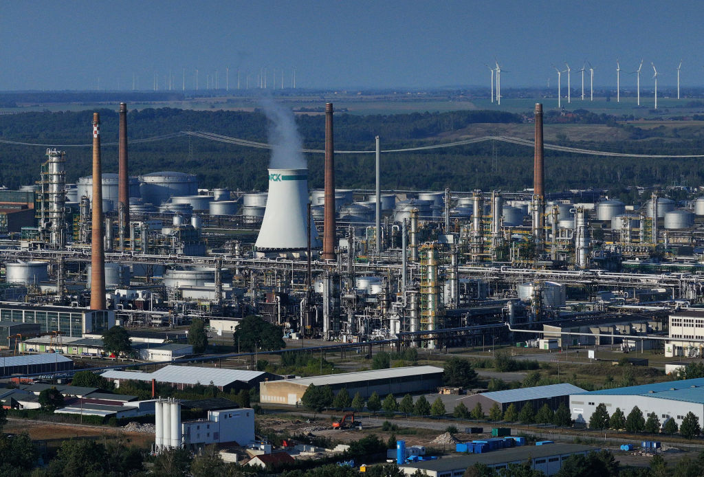 The Rosneft PCK majority-owned oil refinery in Schwedt, Germany. (Photo by Sean Gallup/Getty Images)