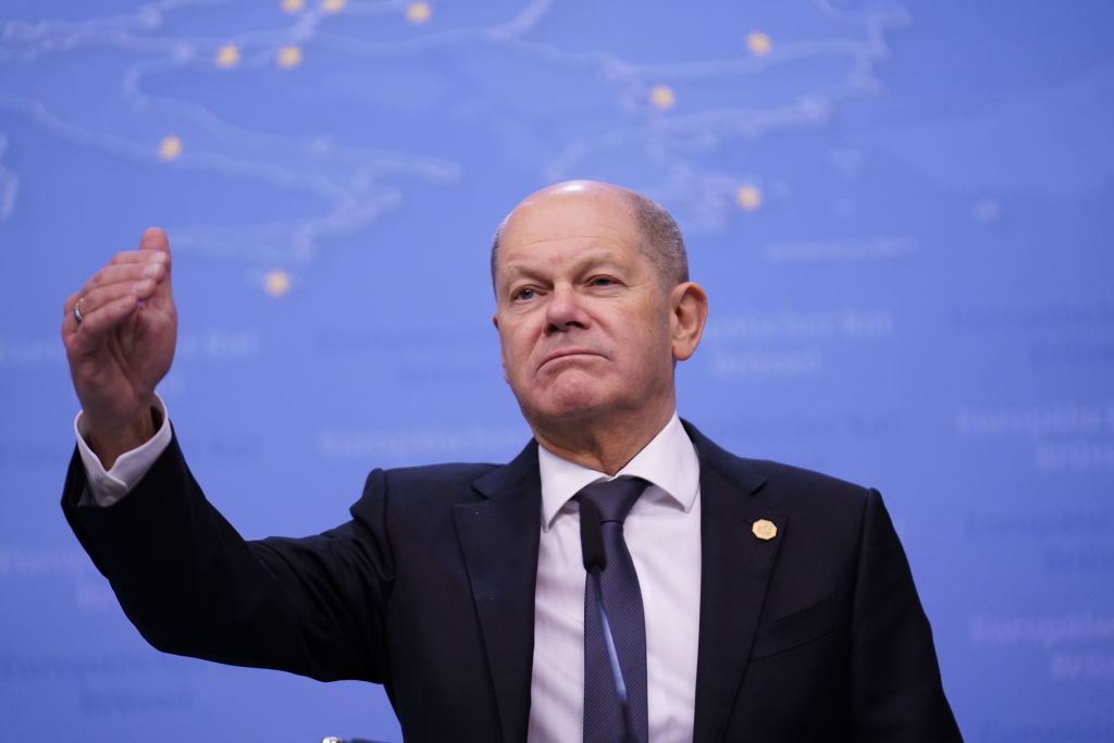 German Chancellor Olaf Scholz is to push for US politicians to agree on a deal to fund Ukraine during a state visit to the country on Friday, February 9. (Photo by Pier Marco Tacca/Getty Images)