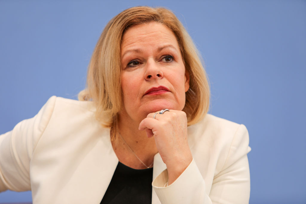 Germany's Antifa-linked Interior Minister, Nancy Faeser, has accused her political opponents of "poisoning" political discourse by allegedly pandering to "extremists". (Photo by Omer Messinger/Getty Images)