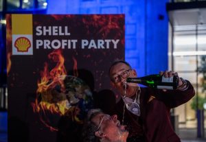 Dutch pension fund has divested its holdings in big oil and gas firms over 'lack of progress on emissions reductions'. (Photo by Chris Ratcliffe For Greenpeace Via Getty Images)