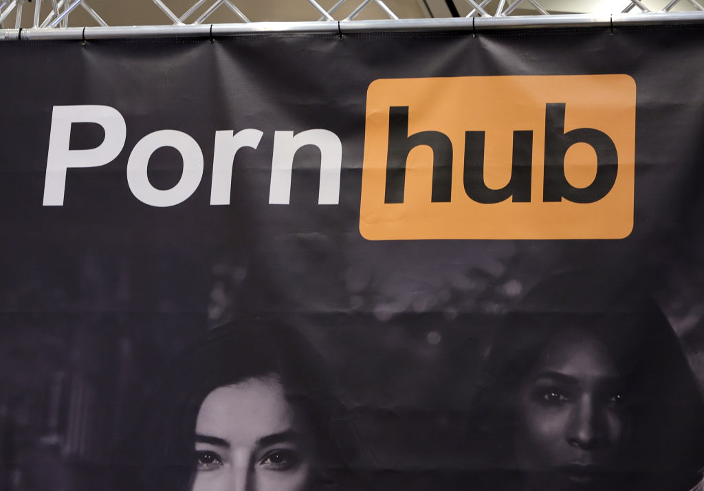 Aylo, the parent company of online pornography site Pornhub has accused the European Commission of exaggerating its size. (Photo by Ethan Miller/Getty Images)