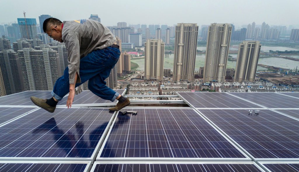 A proposed EU crackdown on goods made with the use of forced labour could reduce the number of Chinese solar panels imported into the bloc, the European Commission has suggested. (Photo by Kevin Frayer/Getty Images)