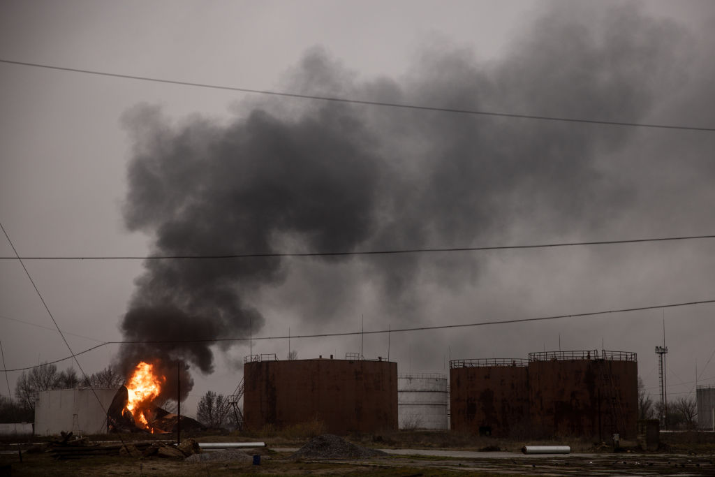 Burning issue: Ukraine says targeting Russian oil infrastructure is legitimate, despite US demands for Kyiv to stop doing so. (Chris McGrath/Getty Images)