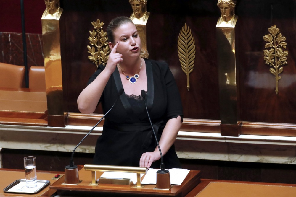 Mathilde Panot, one of the leaders of La France Insoumise Party (LFI), was summoned by the police as part of an investigation into allegations of “apology of terrorism”. EPA-EFE/TERESA SUAREZ