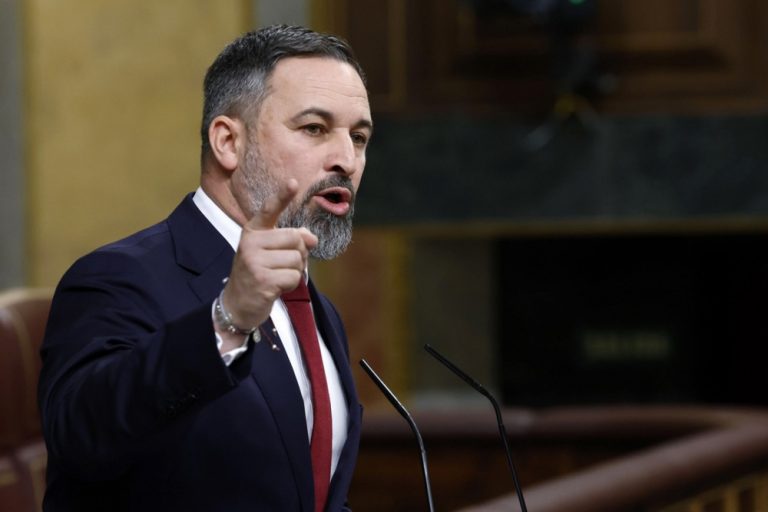 The leader of VOX Santiago Abascal said he would reverse Spain's recognition of Palestine statehood 'when prime minister'. (EPA-EFE/ZIPI)