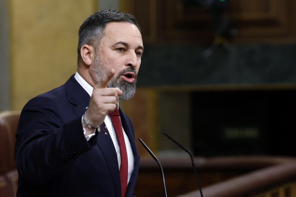 The leader of VOX Santiago Abascal said he would reverse Spain's recognition of Palestine statehood 'when prime minister'. (EPA-EFE/ZIPI)