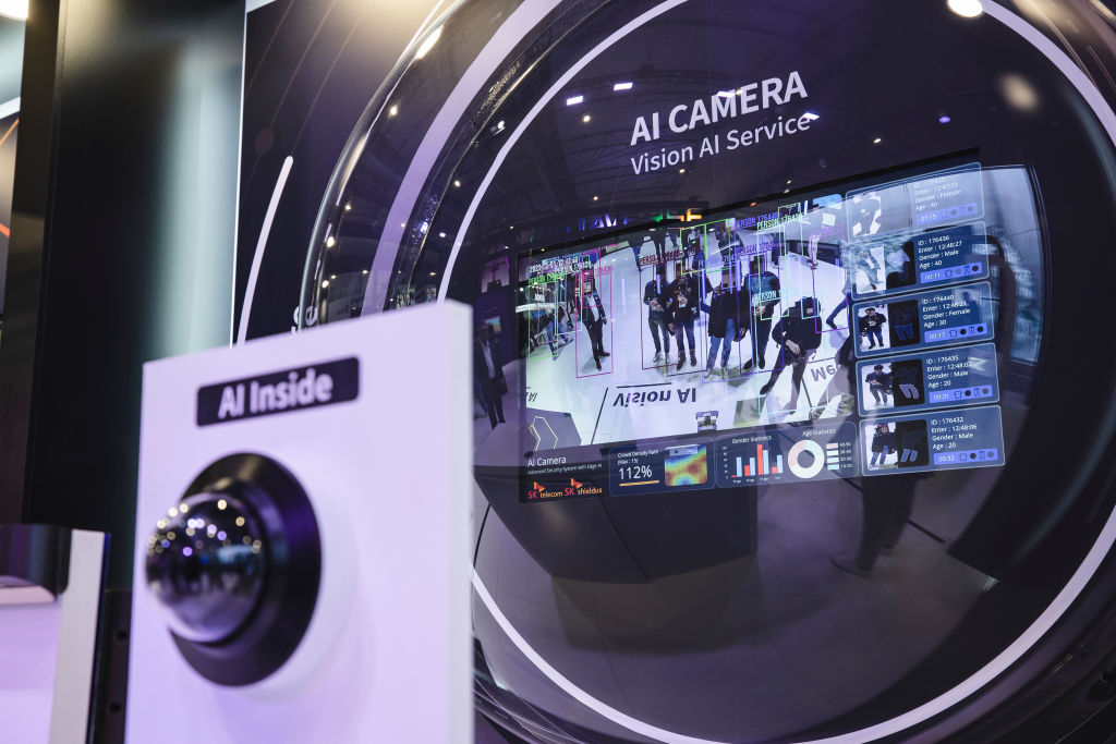 The Parisian Police Department has announced the implementation of new algorithmic video surveillance trials this weekend ahead of the forthcoming Olympics at public transportation venues throughout Paris. (Photo by Cesc Maymo/Getty Images)