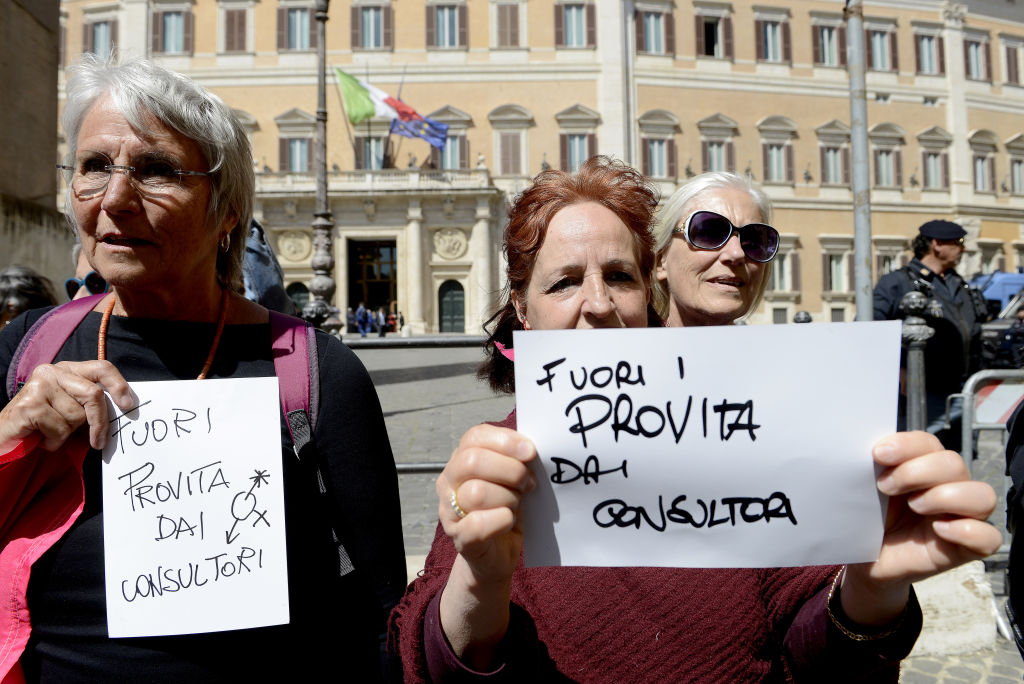 Italy’s Parliament voted to let pro-life activists be present in clinics that offer consultations about abortions. (Photo by Simona Granati - Corbis/Corbis via Getty Images)