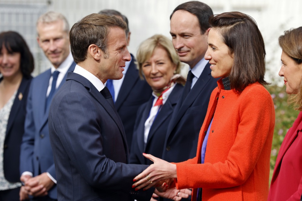 Valerie Hayer, French President Emanuel Macron's head of the list for the European Parliament elections in June, found herself caught up in controversy after being photographed alongside alleged "neo-Nazis'. EPA-EFE/LUDOVIC MARIN / POOL MAXPPP OUT