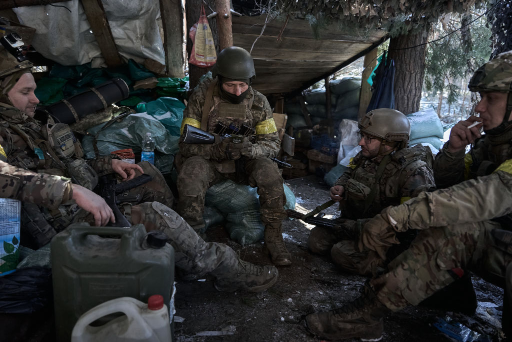 Ukrainian soldiers, not going to win, but not going to lose, either (Photo by Kostiantyn Liberov/Libkos/Getty Images)