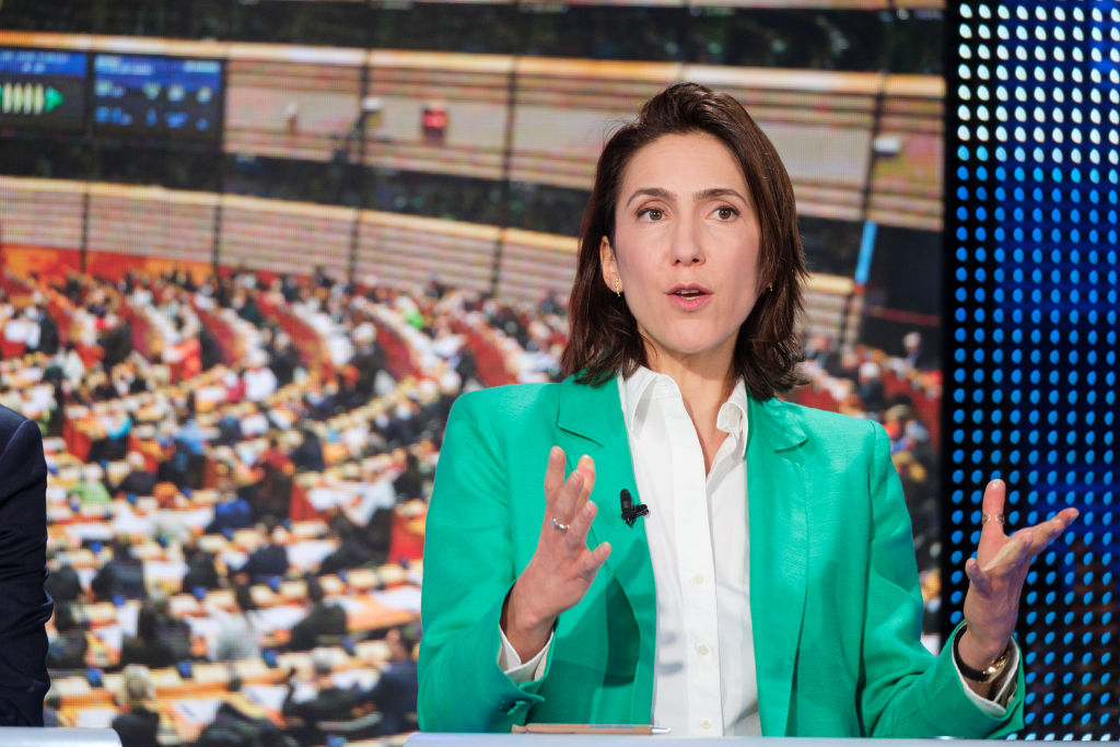 With less than a month remaining until the 2024 European elections, Macron's party, Renaissance, led by Valerie Hayer, struggles to rally support from young voters.(Photo by Thierry Monasse/Getty Images)