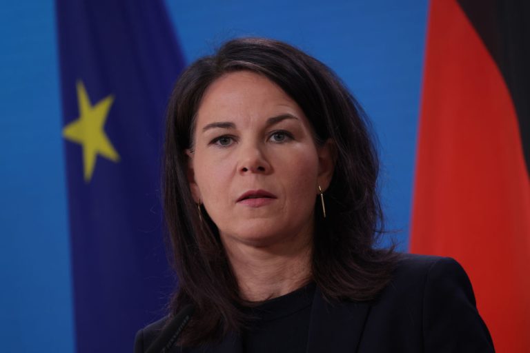 Germany's green foreign minister has been reportedly handed a significant sporting loss by a bunch of 15-year-olds. (Photo by Sean Gallup/Getty Images)