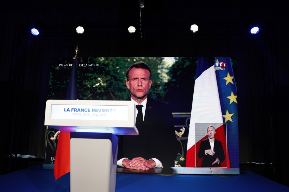 French President Emmanuel Macron dissolves the French national parliament after a crushing defeat in the European Elections.EPA-EFE/ANDRE PAIN