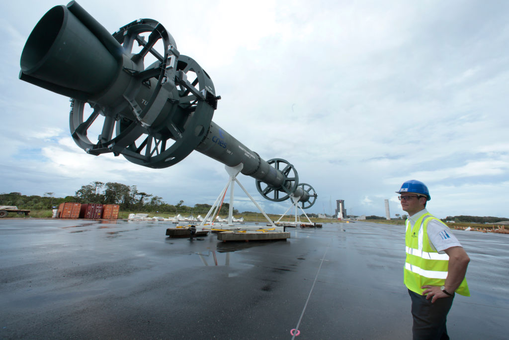 Europe's new Ariane 6 satellite launcher will stage a long-awaited inaugural flight on July 9, the head of the European Space Agency said at the Berlin Airshow on Wednesday. (Photo by Patrick Aventurier/Getty Images)