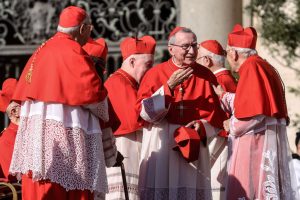Cardinal Parolin, off the Ukraine to suggest to Zelensky he ought to talk to Putin (Photo by Alessandra Benedetti - Corbis/Corbis via Getty Images)