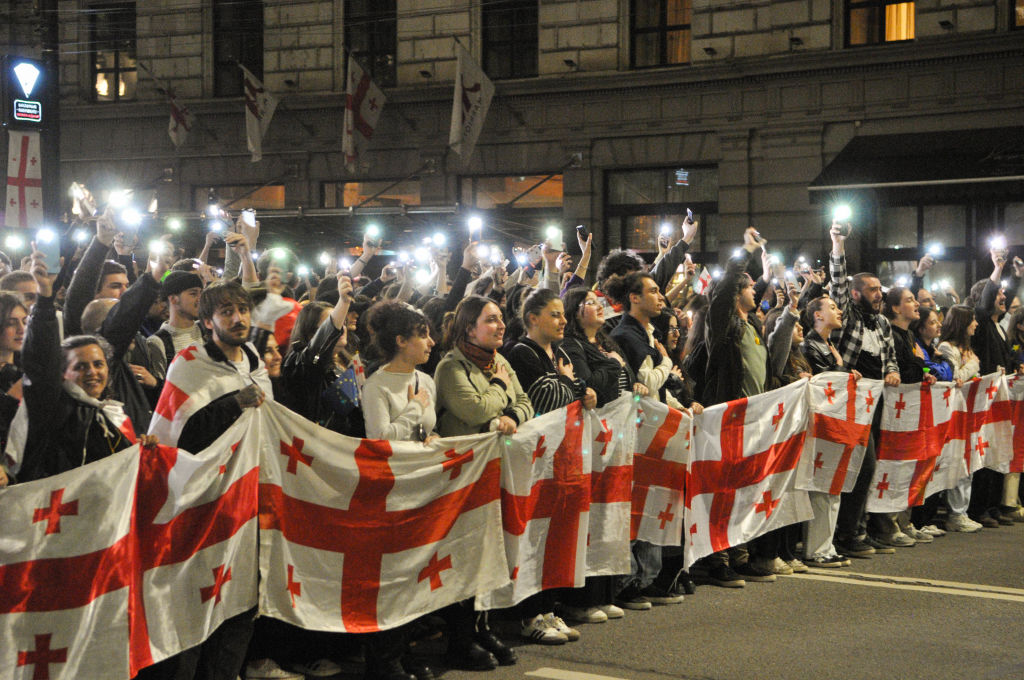 Nice flag. Fancy using it to demonstrate for national sovereignty? (Photo by Nicolo Vincenzo Malvestuto/Getty Images)