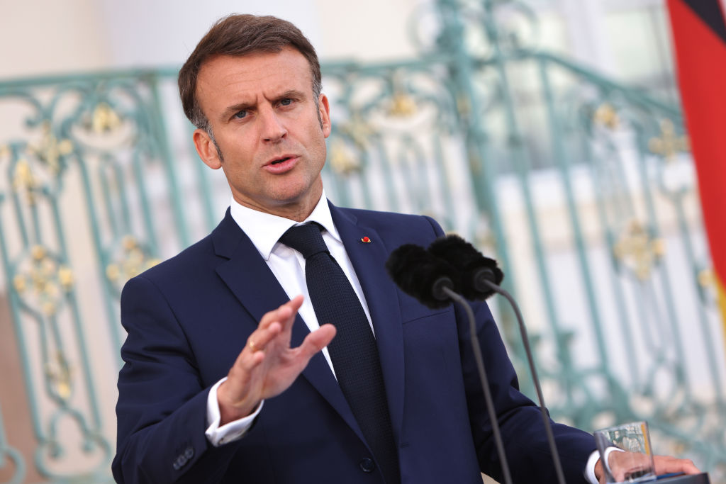 Emmanuel Macron announced on Sunday that he will give an interview on national television on June 6th broadcasted by public channel France 2 and the private Channel TF1. The opposition is pestering against the timing of this interview. (Photo by Michele Tantussi/Getty Images)