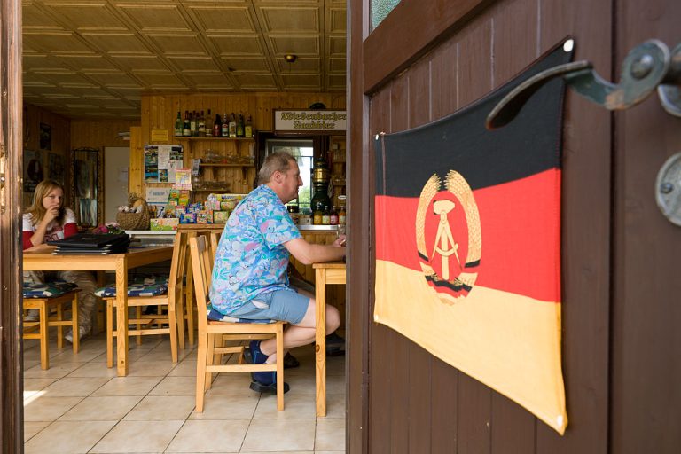 An East-West split has emerged in Germany following the country's European Parliament election. (Photo by Thierry Tronnel/Corbis via Getty Images)