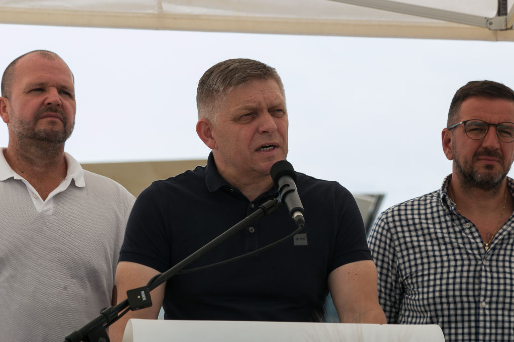 Slovakia's Prime Minister Robert Fico is back in office after surviving assassination attempts in May.(Photo by Zuzana Gogova/Getty Images)