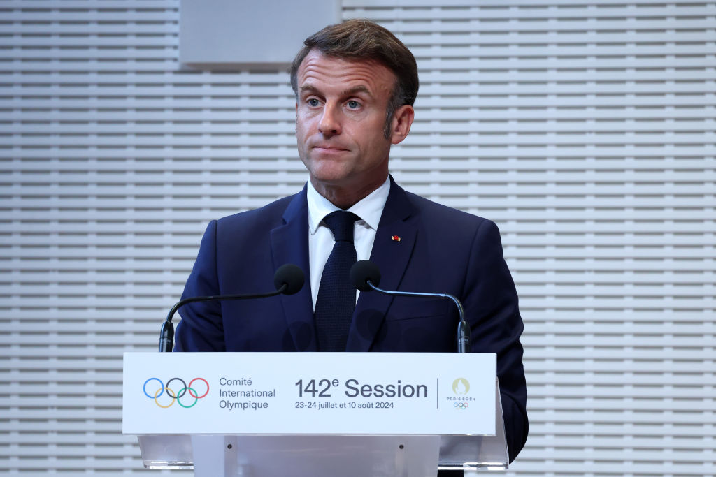 French President Emmanuel Macron has stated that his centrist government will remain in power until the end of the Olympics, refusing to appoint a Left-wing candidate as Prime Minister.(Photo by Pascal Le Segretain/Getty Images)