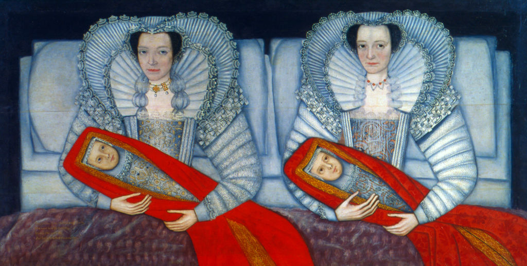 Two sisters c 1600 presenting their newborn babies, or as the Tate now says, presenting lesbian subtext (Photo by Art Media/Print Collector/Getty Images)